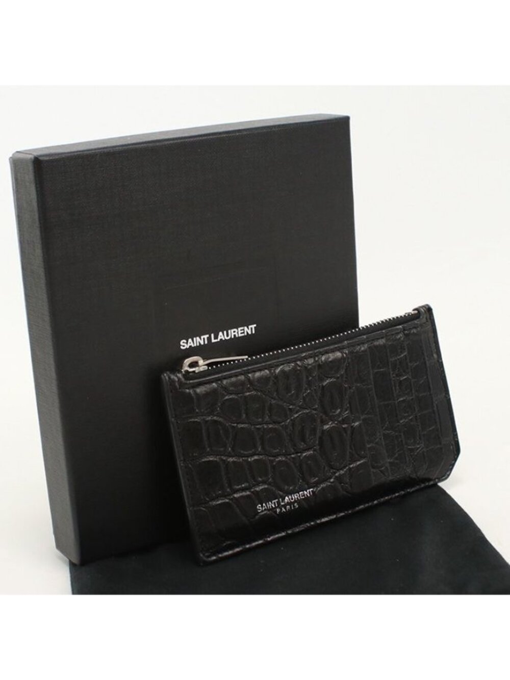 Saint Laurent Fragment Case Coin Purse Calfskin